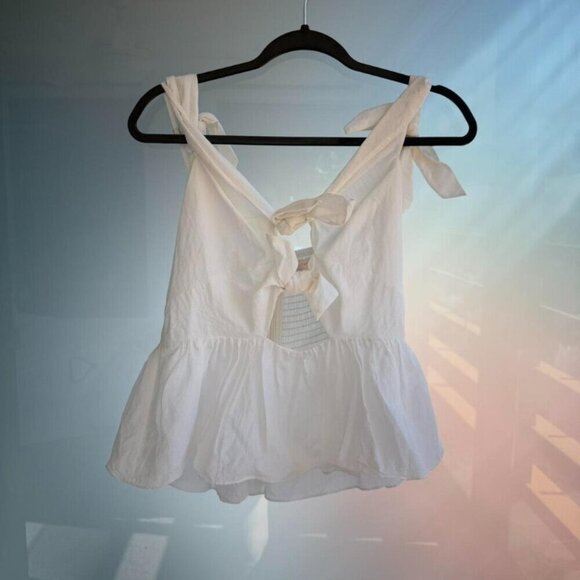 Rebecca Taylor Summer White Knot Top - Picture 2 of 5